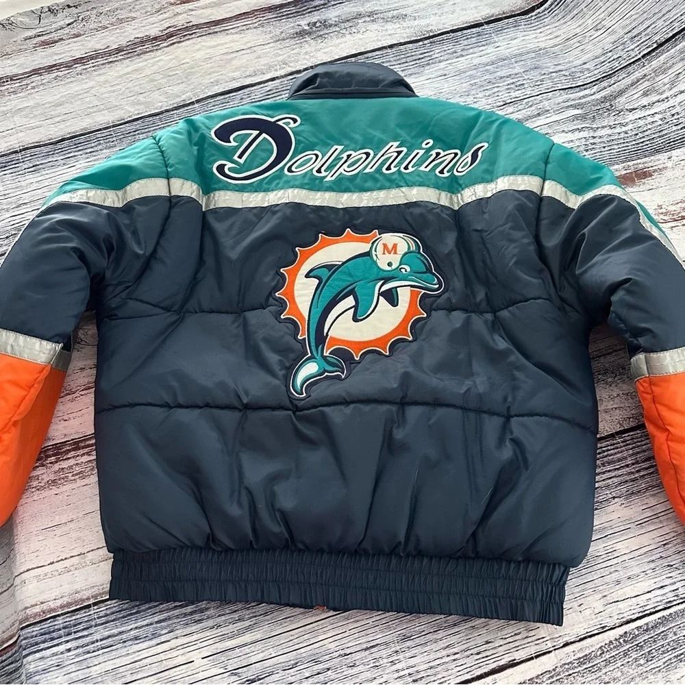 Vintage NFL Dolphins “Pro Player” 90’s Puffer Team Reversible Jacket​​